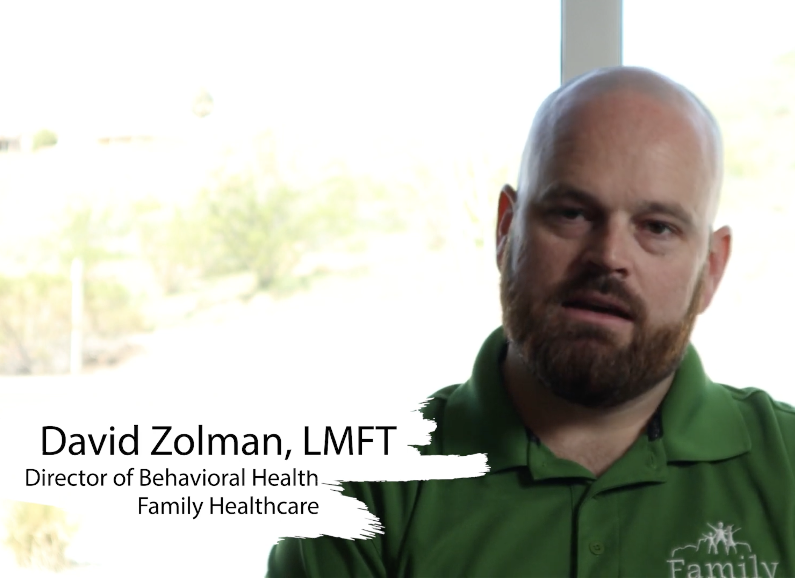 David Zolman, LMFT. Director of Behavioral Health Family Healthcare.